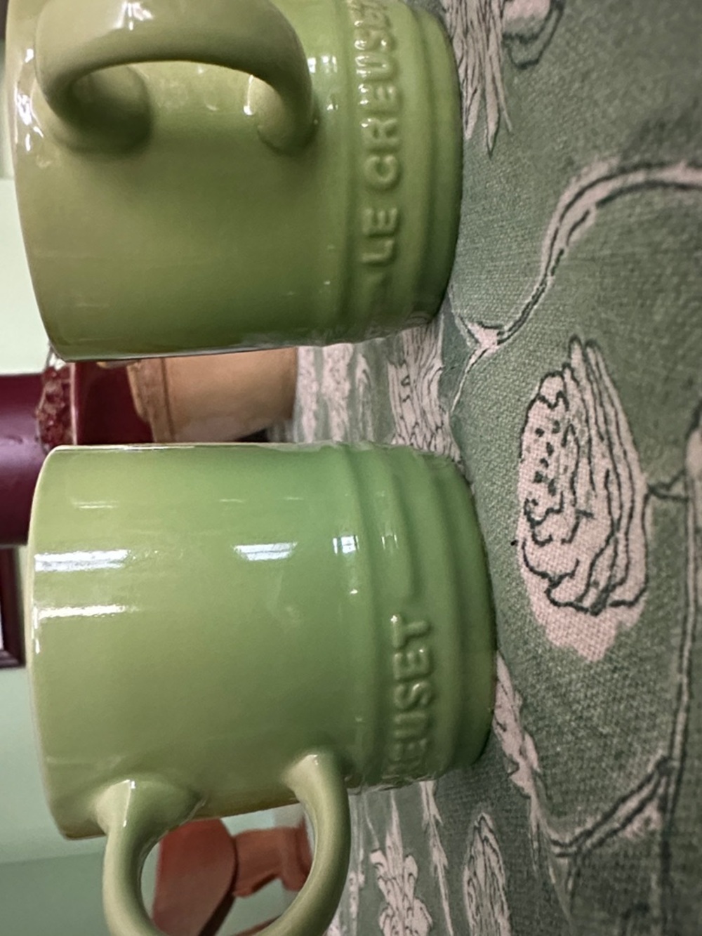 Le Creuset Green Stoneware Mugs - Pair